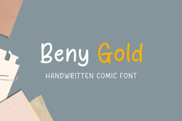 Beny Gold Font: Playful Handwritten Style for Crafts